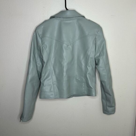 Blank NYC Faux Leather Moto Jacket Light Green size XS - Picture 6 of 6